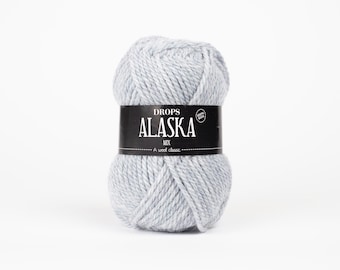 Drops Alaska Yarn, Wool, Worsted Aran Weight Wool Yarn For Knitting, Chunky Wool, Soft Pure Wool Yarn, Natural Yarn