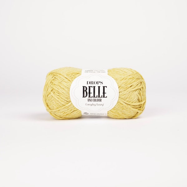 Fils de lin et de coton DK ! Garnstudio Drops Design Belle 53 % coton égyptien 14 lin 33 viscose Crochet d'été - Tricot double, 8 fils