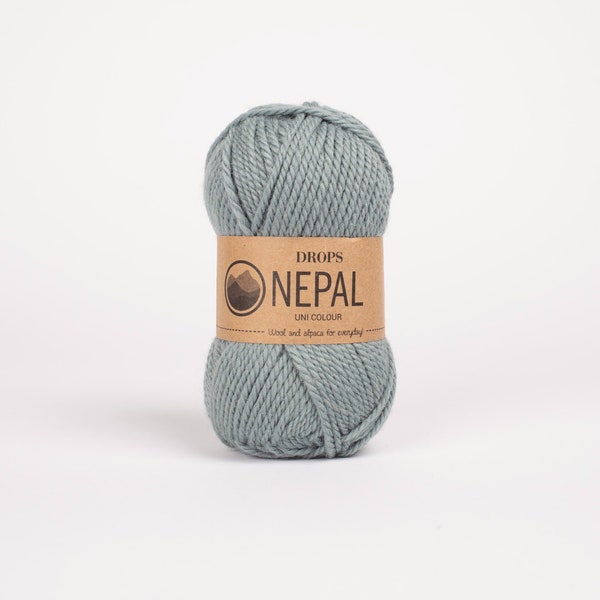 Alpaga superfin + laine des hauts plateaux péruviens ! Drops Nepal - Laine à tricoter parfaite pour tous les jours - 50 grammes - 10 fils/aran/peigne peignée