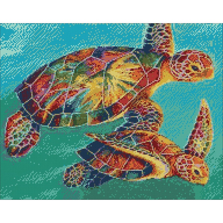 DIY Crafts, Turtle Diamond Painting, Diamond Art, Kids, 15x15 Cm