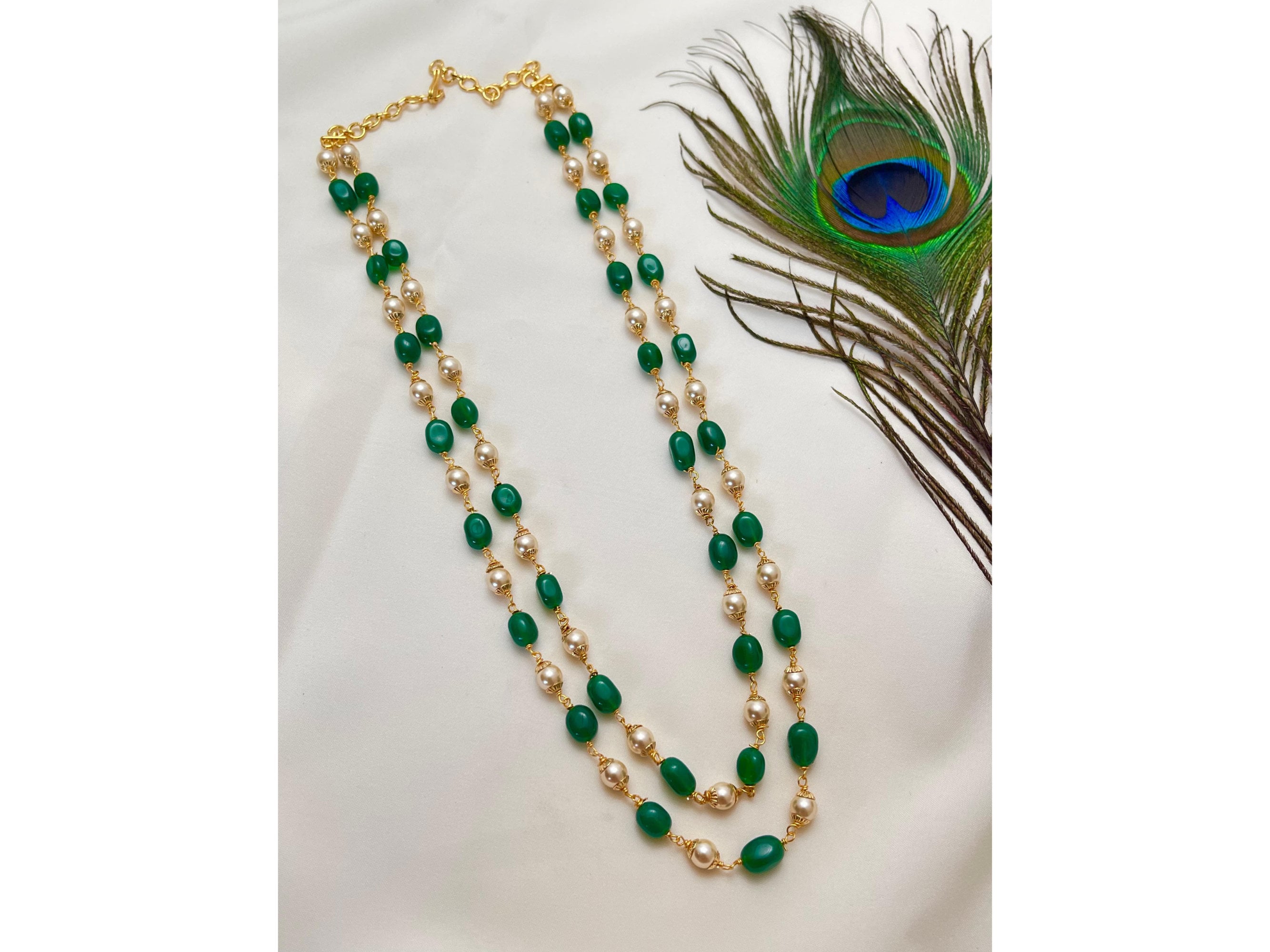 超美品　KY9jm Malachite Real Pearl Necklace Malachite Real Pearl Necklace (Gold) – KY9 JM