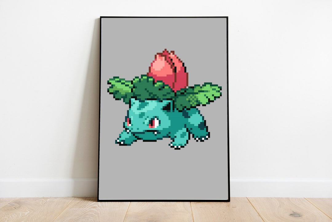 Pokemon Wall Art Bisaknosp Pixel Art for Your Room Wall Art Etsy Ireland