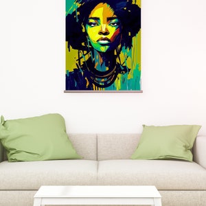African Black Queen, Afro Black Woman, Unframed Digital download, Art Print
