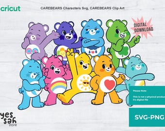 Care Bears Clipart: SVG & PNG Files for Cricut (Digital Download