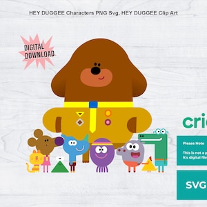 Hey Duggee Characters Digital Stickers, Printable Cartoon Sticker, Kids Crafting Decals, Scrapbook Embellishments, Hey Duggee SVG cut file