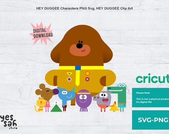 Hey Duggee Stickers: Printable Cartoon Decals, SVG Cut File (Digital Download)
