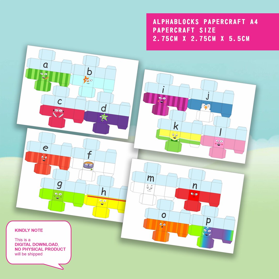 Alphablocks Paper Toys / Papercraft - A4 Printing, Instant