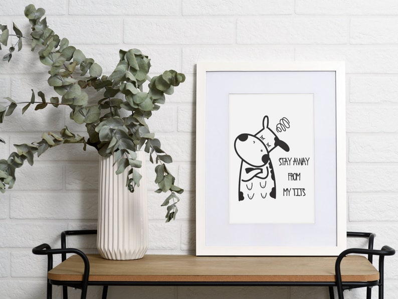 Vegan Print, vegan art, Cow art, Cow print, Vegan Poster, Vegan Wall Decor, vegan digital download, vegan humour, vegan decor image 6