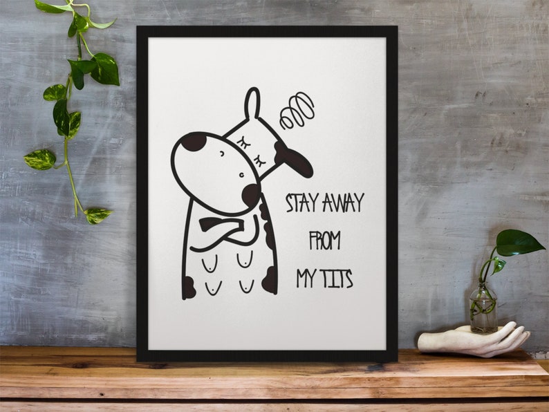 Vegan Print, vegan art, Cow art, Cow print, Vegan Poster, Vegan Wall Decor, vegan digital download, vegan humour, vegan decor image 5