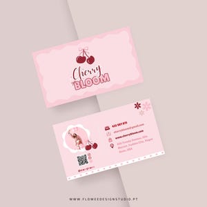 Biglietto da visita di classe / piccola attività femminile / Coquette Valentin / rosa bordeaux / marchio rosa cipria