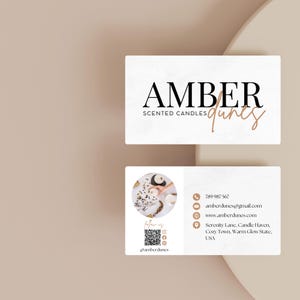 Tarjeta de presentación estética blanca / Marca minimalista y elegante / Marketing digital / Tarjeta editable moderna / Marca empresarial