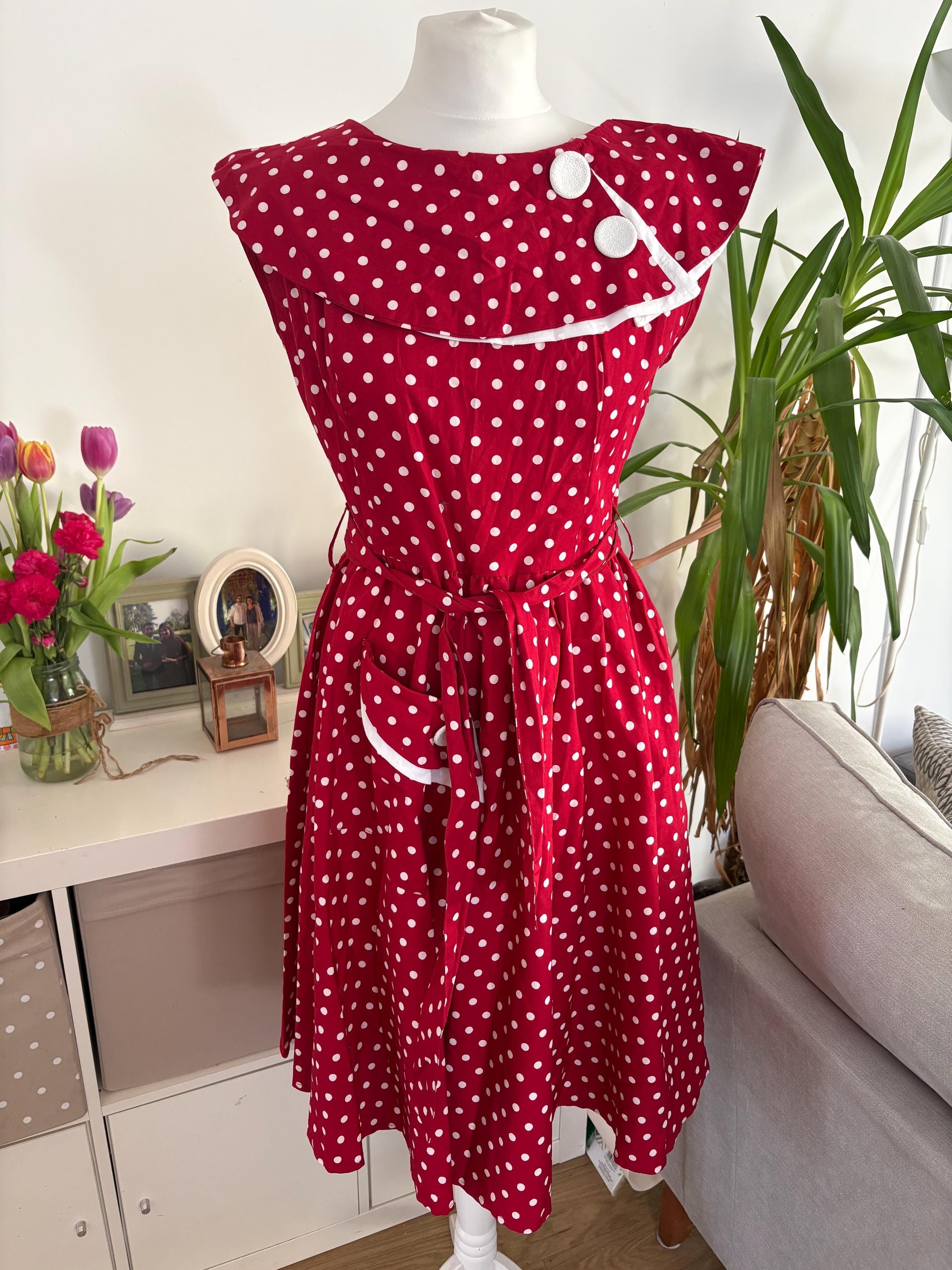 strapless open back dress Flora Red Polka Dot Midi Dress  Finery London