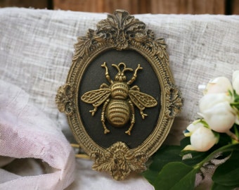Gothic halloween decoration entomological taxidermy bee fly butterfly cabinet of curiosities ex-voto sacred heart stuffed insect
