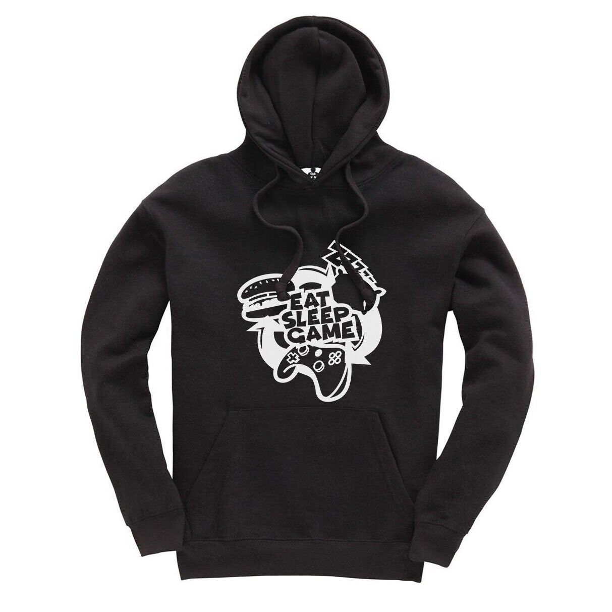 Eat Sleep Game Kids Hoodie Gaming Gamer Hooded Sweatshirt