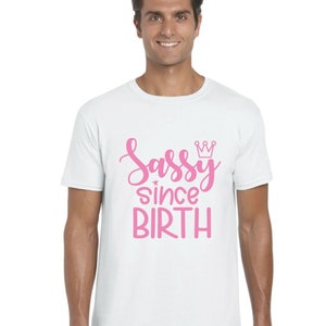 Born to Be Sassy Monogrammed Pink Leopard and Black Hearts Graphic Tee