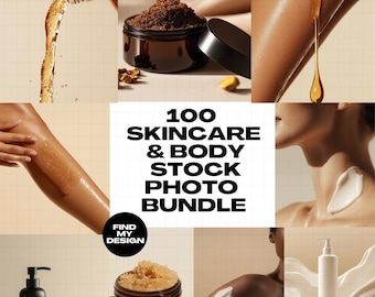 100 Hautpflege & Körperästhetik Stock Photo Bundle | Spa, Serum, Feuchtigkeitscreme, Produkt, Mockup AI | Professionelle Bilder HD | Sofort Download