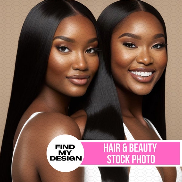 Stock Photo Black Beauty Model | Hair Extension, Wig, Makeup, Black Woman, AI | Professional Stock Images High Quality HD | Instant Download
