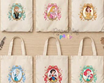 Sac fourre-tout sublimé Coquette Princesse Disney, sac fourre-tout escouade princesse Disney, sac fourre-tout portrait de princesse enchantée
