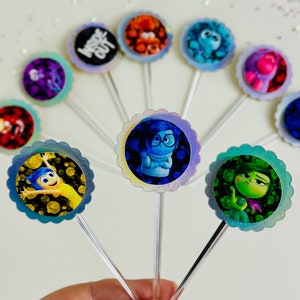 Inside Out Inspired Dimensional Cupcake Topper 10pc, 20pc, 30pc, Inside Out Birthday Decoration, Inside Out Party Favor