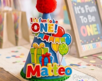 Birthday Hat It’s Fun to be One Personalized, it’s Fun to be One Birthday Party Hat, Chapéu de Aniversário It’s Fun to be One