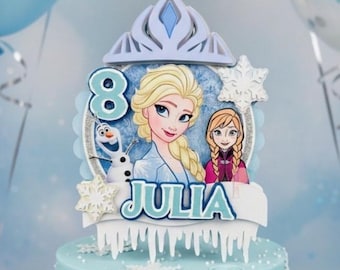 Frozen Cake Topper Inspired Themed, Princess Elsa Birthday Party, Frozen Elsa Cake Decor, Topo de Bolo Frozen Princesa Elsa