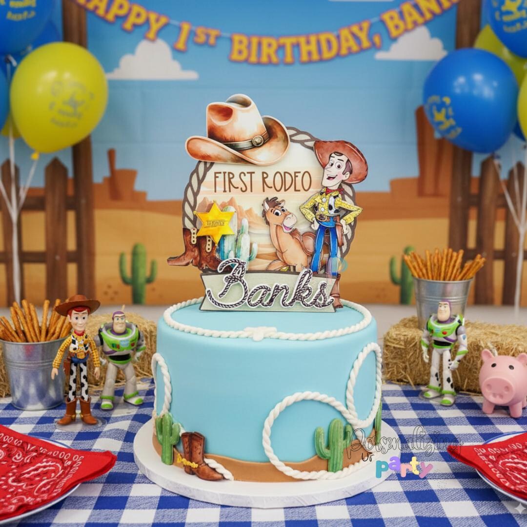 First Rodeo Cake Topper, First Rodeo Toy Story Inspires Cake Topper ...