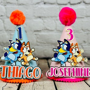 Blue Dog, Blue Heeler Inspired Personalized Birthday Hat