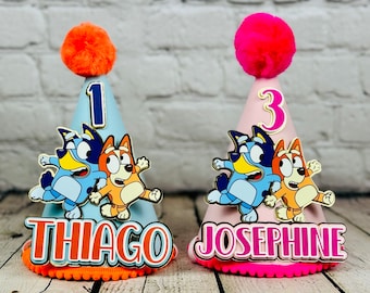 Blue Dog, Blue Heeler Inspired Personalized Birthday Hat