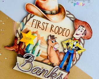 First Rodeo Cake Topper, First Rodeo Toy Story Inspires Cake Topper, Topo de Bolo Meu Primeiro Rodeo Inspirado em Toy Story