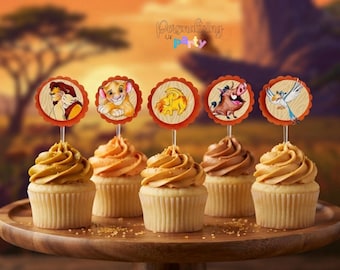 Lion King Inspired Cupcake Toppers, Lion King Birthday Party Decor, Lion King Party Favor, Topo de Docinho Cupcake Rei Leão 10pc, 20pc, 30pc