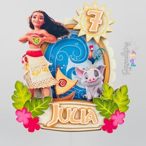 Moana Cake Topper Themed, Princess Moana Birthday Party, Moana Cake Decor, Topo de Bolo Moana