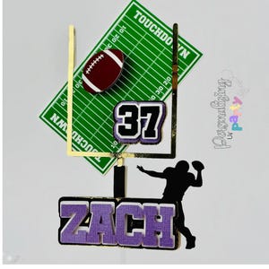 Football Cake Topper, Personalized Sports Football Cake Topper, Football Cake Topper Decoration, Layered Football Cake Topper