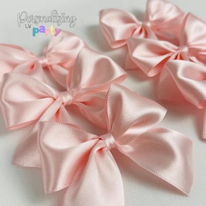 Satin Ribbon Treat Bow Set of 6, Handmade Bows, Treat Bows, Craft Bows, Bow for Box, Satin Bow for Crafts