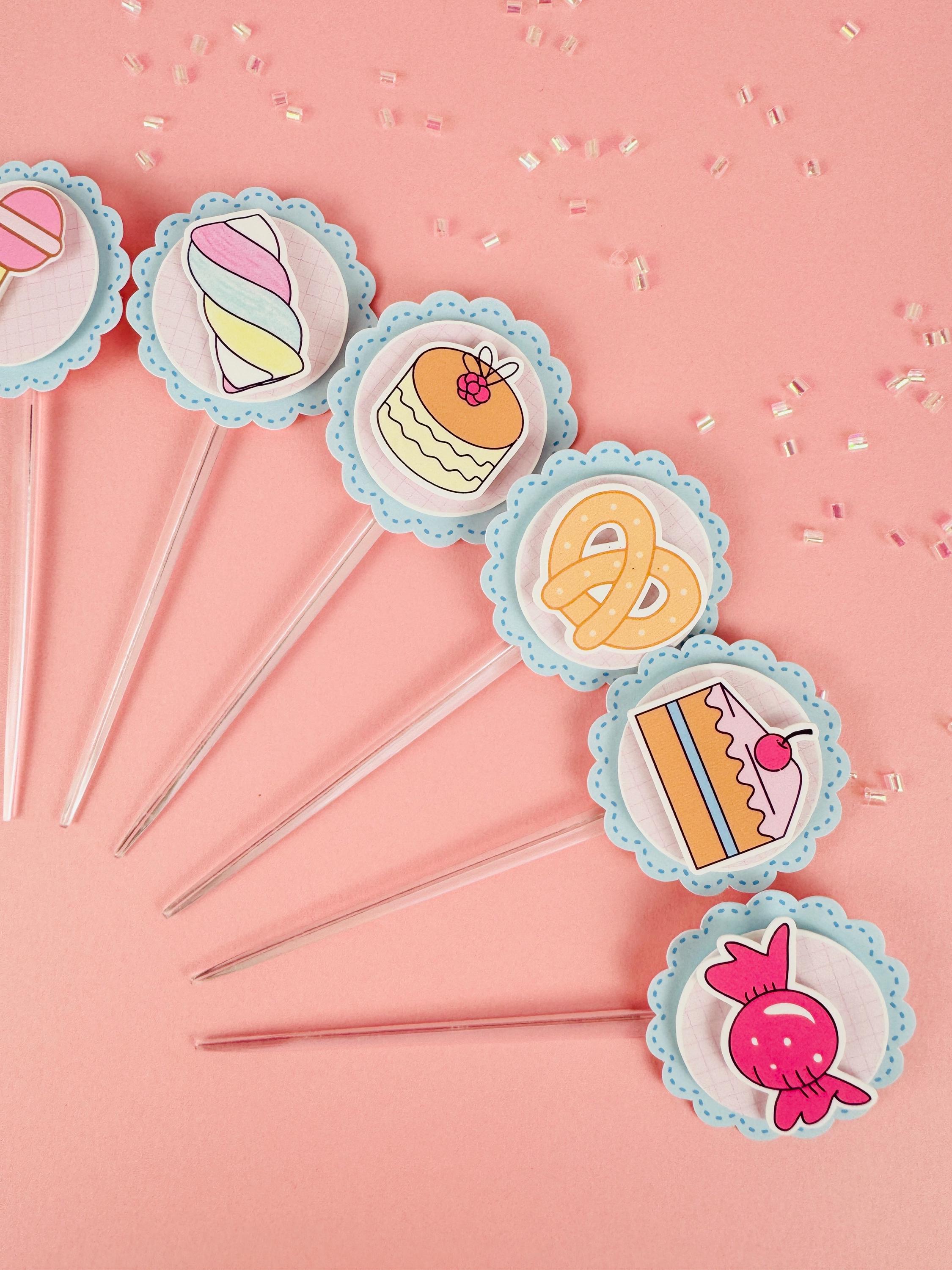 Candyland, Donuts, Ice Cream Cupcake Topper 10pc, 20pc, 30pc