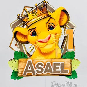 Lion King Inspired Cake Topper, Lion King Cake Decoration, Simba Cake Topper, First Birthday Lion King, Topo de Bolo Inspirado no Rei Leão