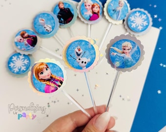 Frozen Inspired Cupcake Toppers, Frozen Birthday Party Decor, Frozen Party Supply, Topo de Docinho Cupcake Frozen 10pc, 20pc, 30pc