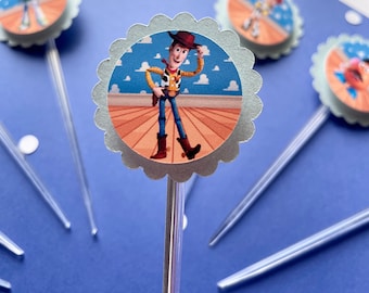 Adorno para cupcakes inspirado en Toy Story, decoración para fiesta de cumpleaños de Toy Story, suministros para fiestas de Toy Story, adorno para cupcakes de Toy Story (10, 20 y 30 piezas)