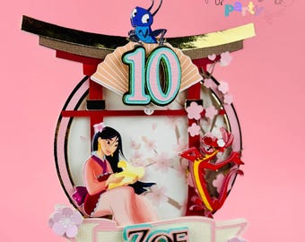 Princess Mulan Cake Topper Themed, Princess Mulan Birthday Party, Topo de Bolo Princesa Mulan