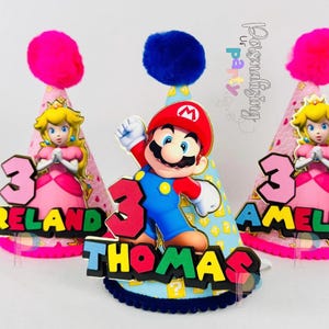 Princess P M Theme Inspired Personalized Birthday Hat, Chapéu de Aniversário Personalizado M e Princesa P