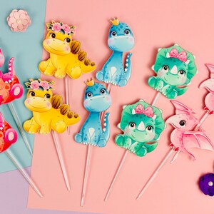 ベビー恐竜カップケーキトッパー 10個、20個、30個、カラフルなベビー恐竜カップケーキトッパー、恐竜の誕生日パーティー、Topo de Cupcake Festa Dino