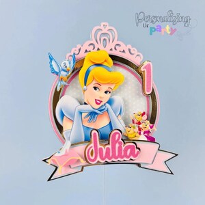 Princess Cinderella Cake Topper Themed, Princess Cinderella Birthday Party, Topo de Bolo Princesa Cinderela
