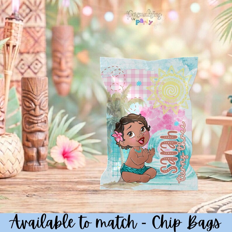Etykiety na butelki z wodą, zestaw 6 sztuk, spersonalizowane, inspirowane motywem Baby Moana, upominki urodzinowe Baby Moana, Rótulo de Água Moana zdjęcie 6