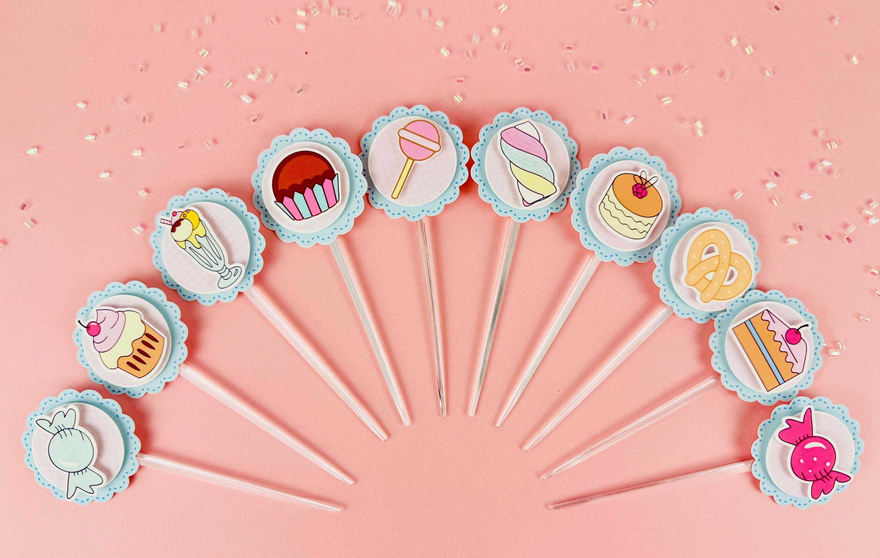 Candyland, Donuts, Ice Cream Cupcake Topper 10pc, 20pc, 30pc
