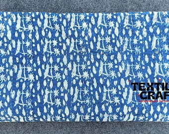 Colcha Kantha azul com estampa feita à mão: Colcha tamanho Queen na cor índigo