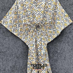 Hand Block Printed Cotton Kaftan | Beach Coverup | Floral Caftan, Short Dress, Indian Print, Boho Summer Fashion Sleepwear, Indian Kaftan