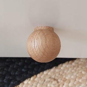Round Oak Wooden Knob 35mm (1.4”) – Rustic Drawer Pull – Solid Wood Handle – DIY Cone Knob – Craft Supplies Cabinet Hardware, Oak Cone Knob