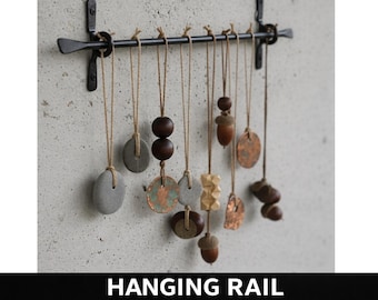 Hand Forged Hanging Rail, Rustic Wall Display Rod, Decorative Metal Rail, 30–120 cm + Custom