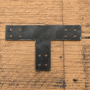 Soporte en T de acero de alta resistencia – Placa de conexión de madera de 3,5 mm de espesor para mesas, marcos, estantes y muebles – 2 tamaños