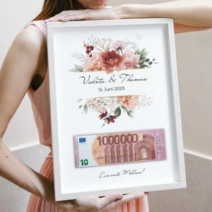 Regalo de boda personalizado idea de regalo de dinero primer millón PDF Descargar regalo de dinero regalo de novia y novio boda envoltura creativa