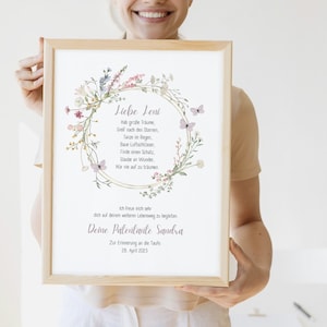 Lettera di sponsorizzazione personalizzata | Regalo del padrino al figlioccio | certificato di battesimo | certificato di battesimo | Conferma | Comunione | regalo di battesimo